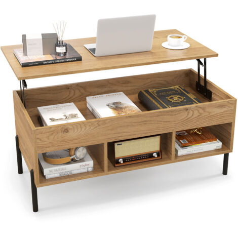 COSTWAY LiftTop Coffee Table Living Room Central Table w/Lifting Tabletop Cocktail Table