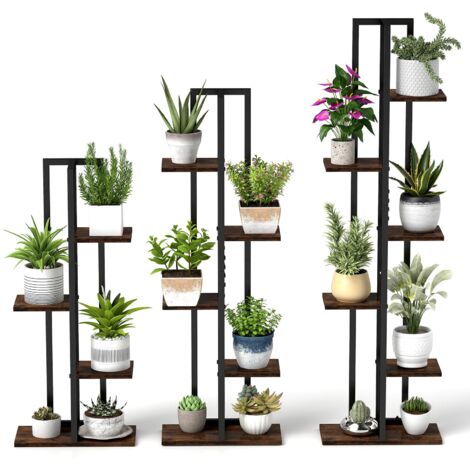 COSTWAY 4+5+6-Tier Indoor Flower Stands Multi-Tiered Plant Shelves Flowerpot Holders