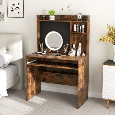 COSTWAY Computer Desk Home Office Desk w/Magnetic Bulletin Board-Coffee