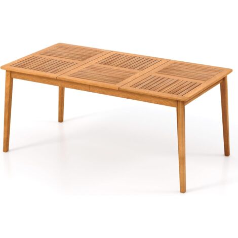COSTWAY 6-Person Outdoor Acacia Wood Dining Table