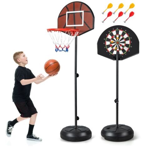 COSTWAY Kids Basketball Hoop 2-in-1 Toddler Basketball Goal System (1/5)