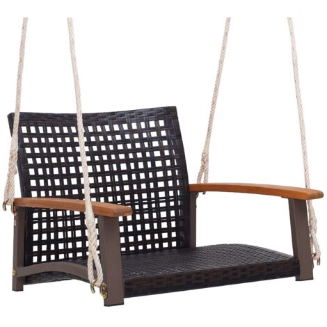 Rattan Porch Swing Outdoor Patio Wicker Single Hanging Seat for 1 person (1/5)