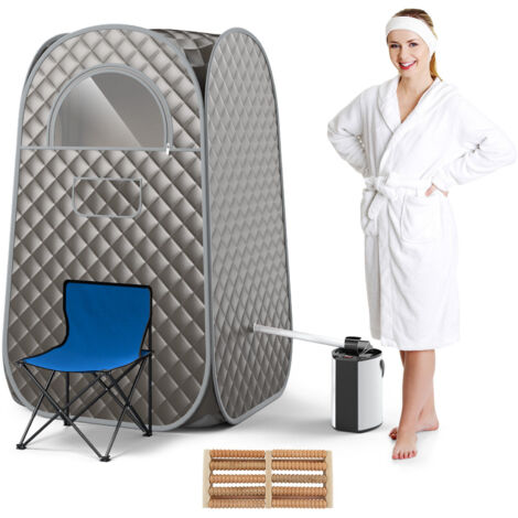 COSTWAY Portable Home Sauna Full Body Steam Sauna Tent with 3L Steam Generator (1/5)