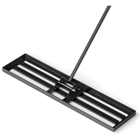 COSTWAY Lawn Leveling Rake Heavy Duty Level Lawn Tool w/Ergonomic Handle-Black