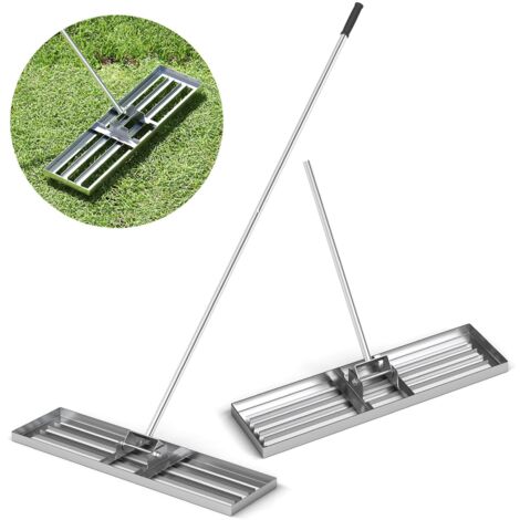 COSTWAY Lawn Leveling Rake 91 cm x 25 cm Heavy Duty Level Lawn Tool-Silver