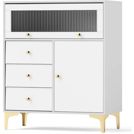 COSTWAY Bedroom Chest of Drawers Modern Storage Cabinet w/Pull-out Drawers (1/5)