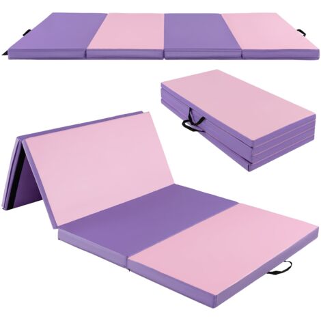 COSTWAY 240 x 116 x 5 cm Folding Gymnastics Mat Tumbling Mat w/ Carry Handles