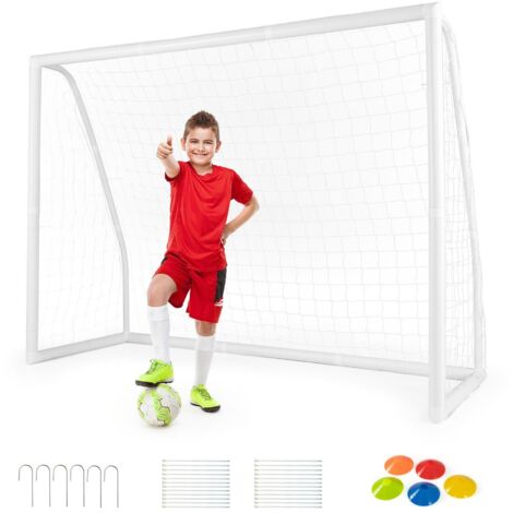 COSTWAY All Weather Soccer Goal Football Training Equipment w/UPVC Pipes (1/5)