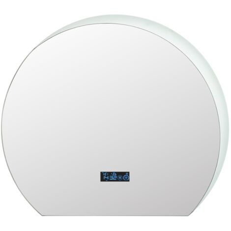 COSTWAY Half Circle LED Bathroom Mirror Anti-Fog Dimmable Vanity Mirror