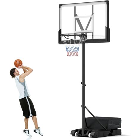 COSTWAY Portable Basketball Hoop 4.1-10 Ft Adjustable Basketball Goal System
