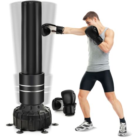 COSTWAY Freestanding Punching Bag 71" Boxing Bag with 25 Suction Cups-Black