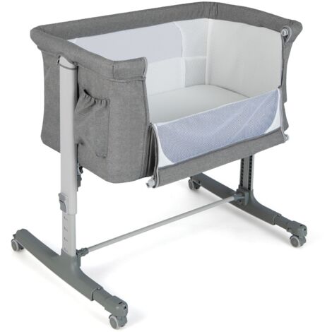 COSTWAY 3-in-1 Baby Bedside Bassinet Crib Height-adjustable Infant Newborn Cot Bed
