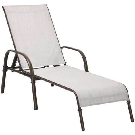 COSTWAY Versatile Chaise Lounge Chair with 5 Adjustable Positions-Grey (1/5)