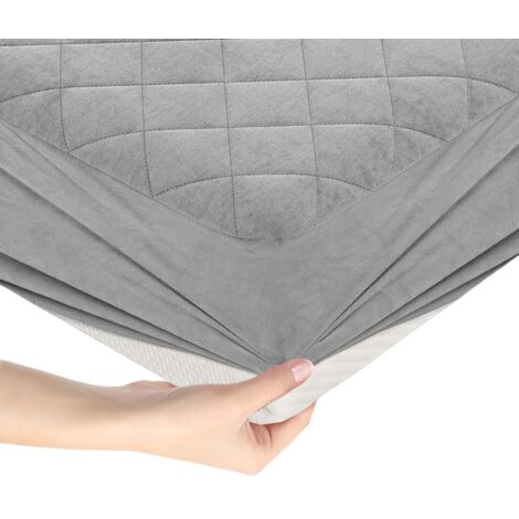 COSTWAY Super King Size Mattress Protector Super Soft Velvet Mattress Topper