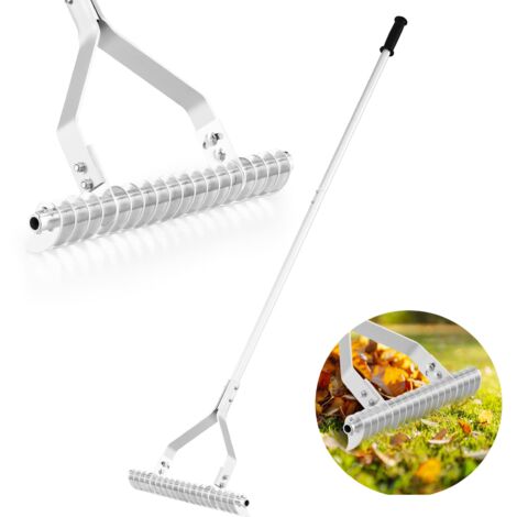 COSTWAY 178 cm Garden Thatch Rake 50 cm Wide Aluminum Lawn Loosening Soil Rake