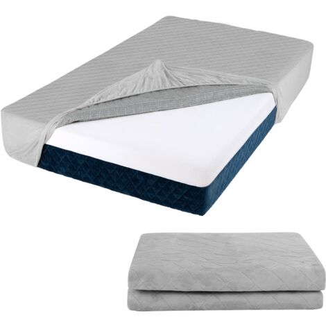COSTWAY Single Size Mattress Protector Luxury Super Soft Velvet Mattress Topper
