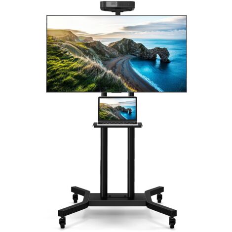 COSTWAY Mobile TV Stand Height Adjustable TV Cart for 32-70 Inch LCD (1/5)