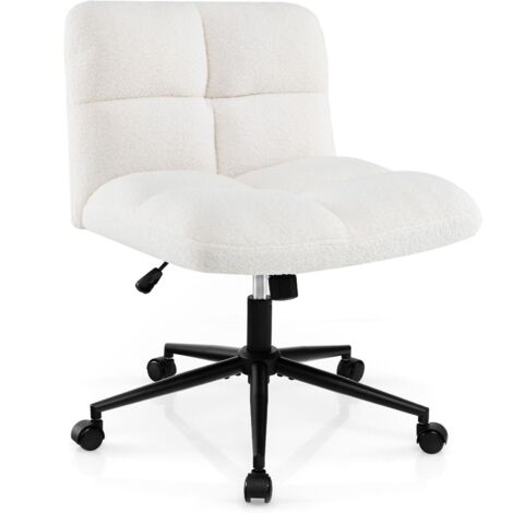 COSTWAY Modern Cross Legged Chair Upholstered Criss Cross Chair Vanity Chair