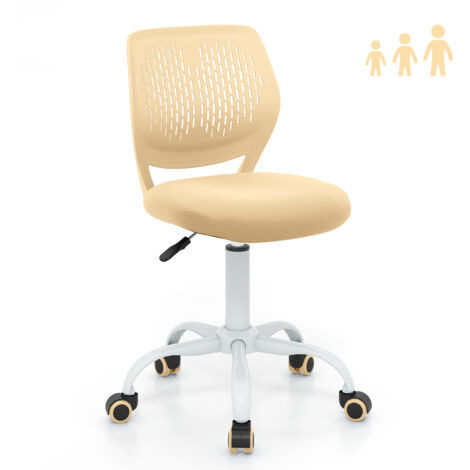 COSTWAY Kids Desk Chair Ergonomic Adjustable Children Study Chair-Yellow