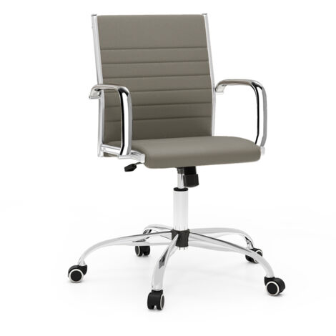 COSTWAY Office Chair Height Adjustable Conference Room Chair-Grey (1/5)