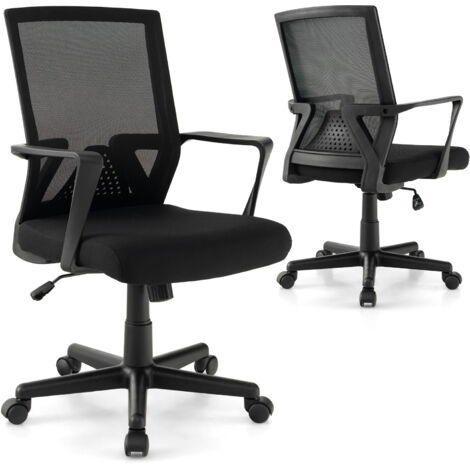 COSTWAY Home Office Chair Ergonomic Desk Chair with Lumbar Support-Black (1/5)