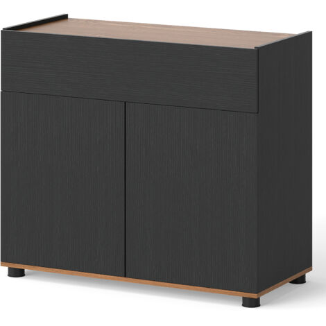 COSTWAY Sideboard Buffet Cabinet Wooden Coffee Bar Station Table w/Storage-Black