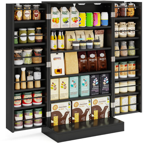 COSTWAY 41” Tall Pantry Cabinet Kitchen Storage Cabinet with Doors-Black (1/5)