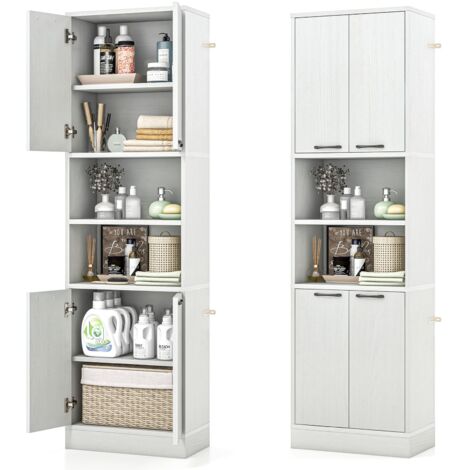 COSTWAY Kitchen Pantry Cabinet 190cm Tall Freestanding Cupboard w/Doors
