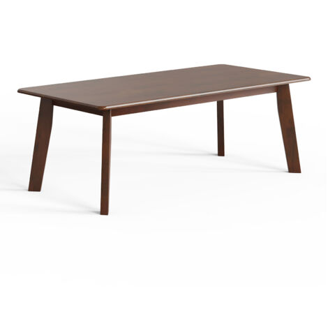COSTWAY 120CM Rectangular Coffee Table Modern Coffee Table w/Rubber Legs-Brown (1/5)