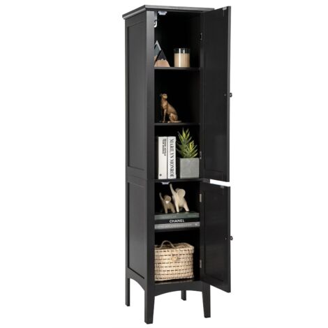 COSTWAY 5-Tier Bathroom High Cabinet Tall Narrow Storage Cabinet Organizer