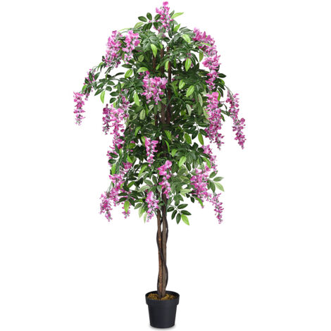 COSTWAY 180CM Ficus Artificial Tree Fake Wisteria Trees in Nursery Pot (1/5)