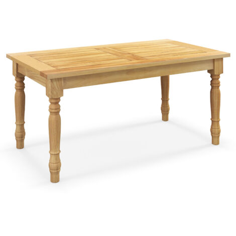 COSTWAY Patio Coffee Table Side Table Outdoor Rectangular Coffee Table-Natural (1/5)
