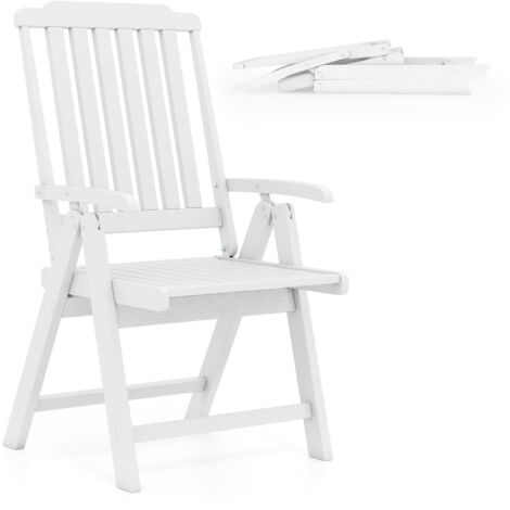 COSTWAY Foldable Patio Chair All-Weather HDPE Outdoor Dining Chair-White (1/5)