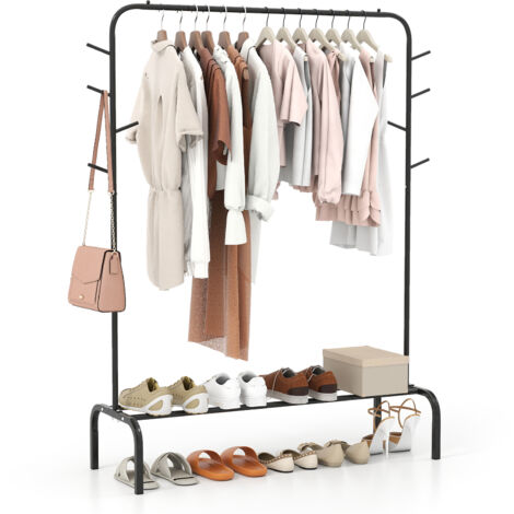 COSTWAY Heavy Duty Clothes Rack Metal Garment Wardrobe Rack for Hanging Clothes (1/5)