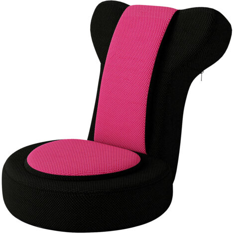 COSTWAY Floor Chair Lazy Sofa Chair with Adjustable Headrest & Backrest-Pink (1/5)