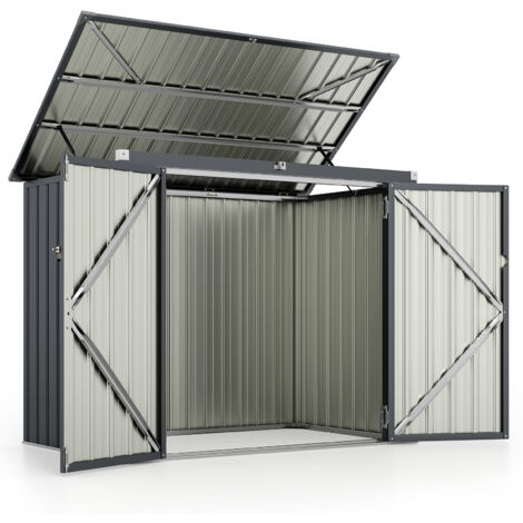COSTWAY 172 x 95 x 130 cm Outdoor Trash Can Storage Shed (Excluding foundation) (1/5)