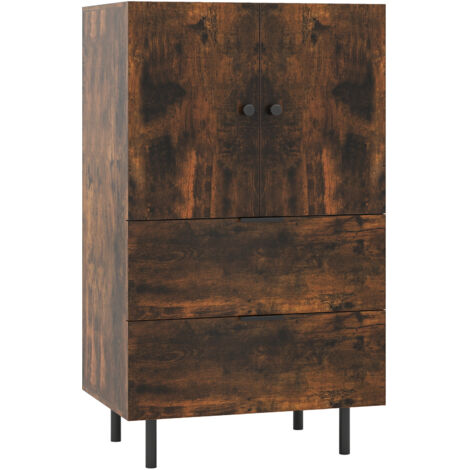 COSTWAY Sideboard Buffet Cabinet 2-Door Serving Cupboard with Drawers-Brown (1/5)