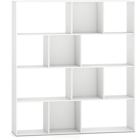 COSTWAY Open Shelf Bookcase 4-Tier Modern Bookshelf-White (1/5)