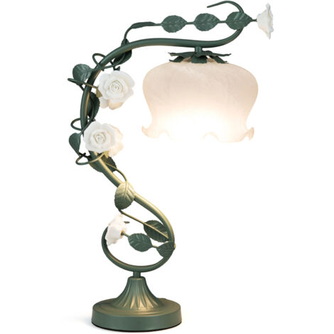 COSTWAY Bedside Table Lamp Vintage Nightstand Lamp, Bulb Not Included (1/5)