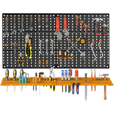 COSTWAY 54 Piece Garage Tool Storage DIY Storage Wall Mount System w/50 Hooks