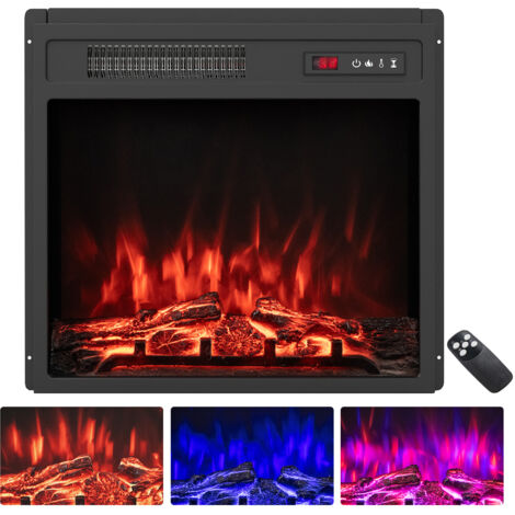 COSTWAY 20” Electric Fireplace Insert 750W/1500W Fireplace Heater w/9H Timer