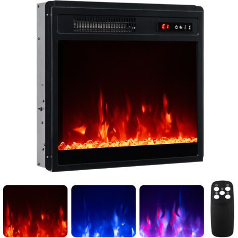 COSTWAY 18” Electric Fireplace Insert 750W/1500W Fireplace Heater-Black