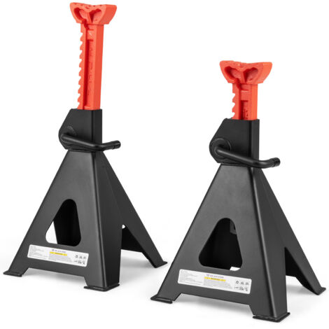 COSTWAY 12 Ton (26,400 lbs) Heavy-Duty Car Jack Pair Jack Stands Pack of 2-Black (1/5)
