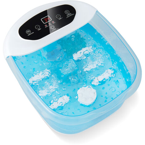 COSTWAY Foot Spa Massager Foot Bath Soak Tub with Heat & Bubble-Navy (1/5)