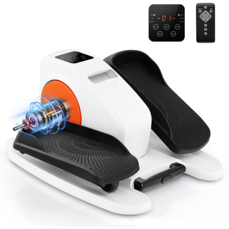 COSTWAY Under Desk Elliptical Machine Electric Ellipse Leg Exerciser-White
