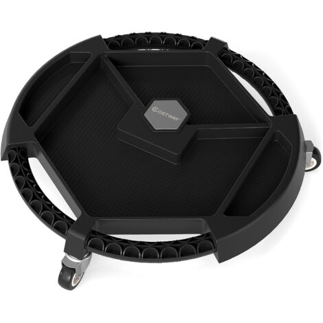 COSTWAY Mobile Automotive Tool Creeper with 3 Swivel Casters 4 Compartments Black (1/5)