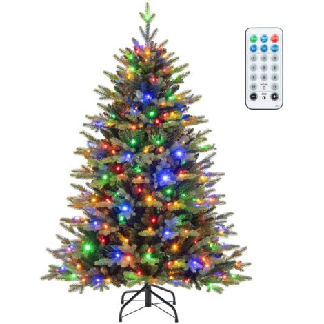 COSTWAY 5 FT Artificial Xmas Tree Hinged Christmas Tree with 844 Branch Tips (1/5)