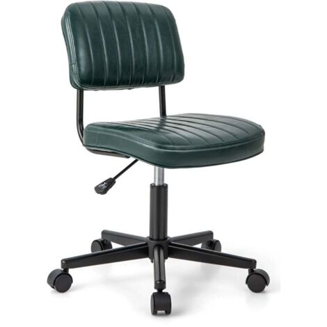 COSTWAY Ergonomic PU Leather Desk Chair Adjustable Height No Armrest Colorful (1/5)