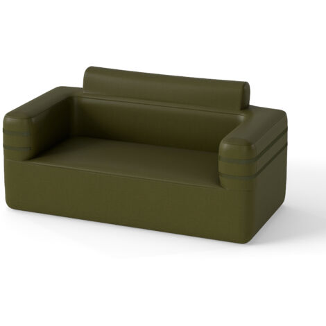 COSTWAY Outdoor Inflatable Couch Multifunctional Blow Up Air Sofa Chair-Green (1/5)