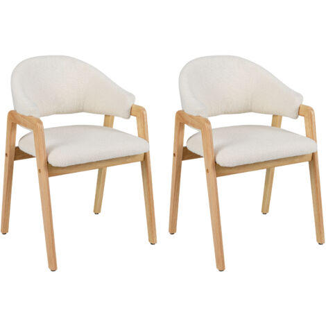 COSTWAY 2-Pack White Kitchen Chairs with Adjustable Foot Pads and Padded Seats (1/5)